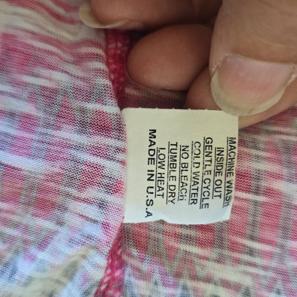 David Cline Pink Geometric Print Snap Front Blouse, long Conv. Slv. EUC, XL - Picture 12 of 12
